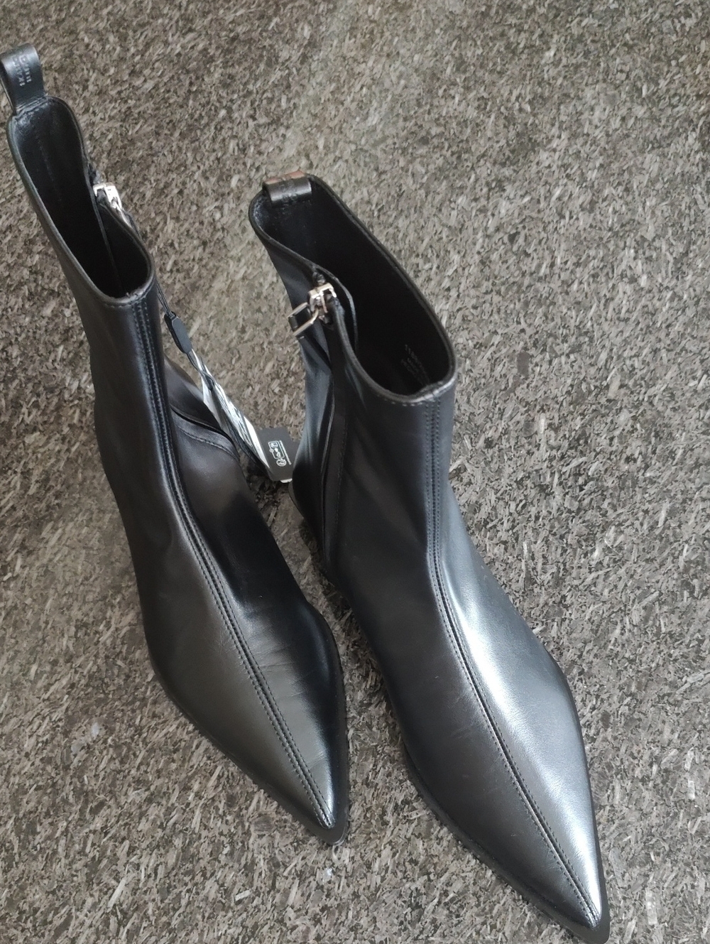Massimo Dutti Genuine Leather Pointed Toe Ankle Booties NWT